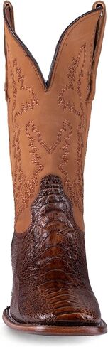 Circle G MEN'S BRASS/YELLOW OSTRICH LEG EMBROIDERY WIDE SQ. TOE in Saudi Arabia