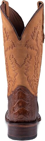 Circle G MEN'S BRASS/YELLOW OSTRICH LEG EMBROIDERY WIDE SQ. TOE in Saudi Arabia