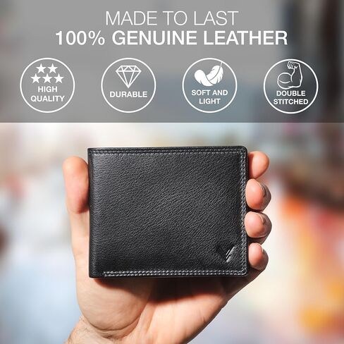 Slim Leather Wallet for Men - Mens Wallet Bifold - Holds Bills, Credit Cards - Carteras para Hombres Piel - Billeteras de Hombres Cuero Original - Front Pocket - Full Grain RFID Blocking. in Saudi Arabia