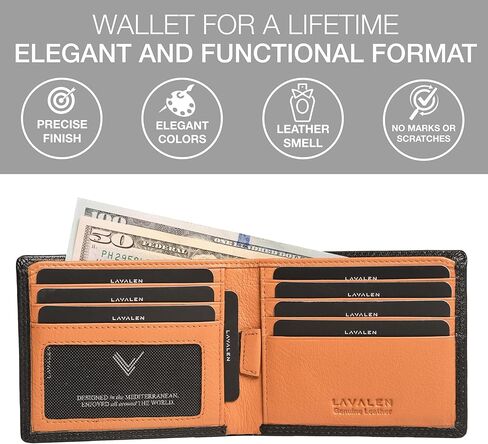 Slim Leather Wallet for Men - Mens Wallet Bifold - Holds Bills, Credit Cards - Carteras para Hombres Piel - Billeteras de Hombres Cuero Original - Front Pocket - Full Grain RFID Blocking. in Saudi Arabia