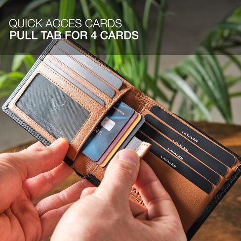 Slim Leather Wallet for Men - Mens Wallet Bifold - Holds Bills, Credit Cards - Carteras para Hombres Piel - Billeteras de Hombres Cuero Original - Front Pocket - Full Grain RFID Blocking. in Saudi Arabia