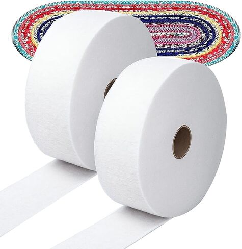 Jelly Roll Fabrics for Quilting,2 1/2 Inch Cotton Blend Fleece Batting On A Roll for Quilts Needle Punched Cotton Batting for Rugs, Purses (2 Rolls) (2 1/2in×70yd) in Kuwait