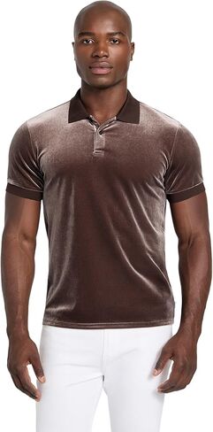 GUESS Men's Short Sleeve Rio Liquid Velvet Polo in Saudi Arabia