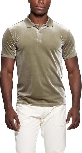 GUESS Men's Short Sleeve Rio Liquid Velvet Polo in Saudi Arabia