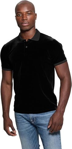 GUESS Men's Short Sleeve Rio Liquid Velvet Polo in Saudi Arabia