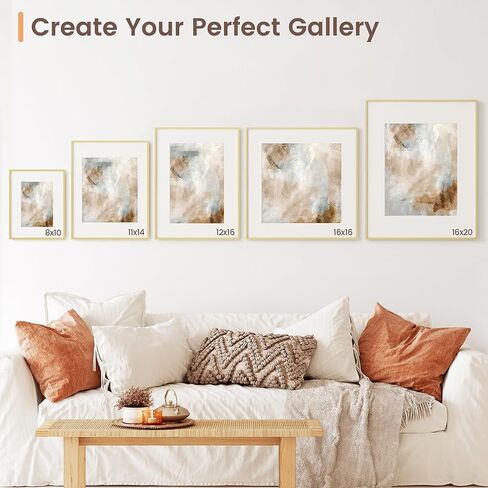 إطار صور Fun Memories مقاس 11 × 14، إطارات ملصقات معدنية ذهبية مقاس 11 × 14 مع حصيرة قابلة للإزالة مقاس 8 × 10، شاشة عرض رأسية وأفقية، تعليق على الحائط، زجاج شبكي عالي الدقة، مجموعة من 1 in Kuwait