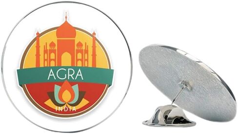Agra India Indian Round Metal 0.75 بوصة طية صدر السترة دبوس قبعة قميص دبوس ربطة عنق Pinback in Kuwait