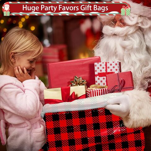 FUNIXY 4PCS Extra Large Christmas Bags 44"x36" with Gift Tags & Twist for Big Presents Jumbo Giant Xmas Holiday Gifts Bags Plastic Wrapping Bags Christmas Decorations in Saudi Arabia