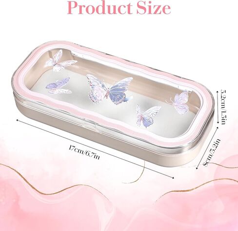2 Pcs Hard Shell Glasses Case Cute Pink Bow Sunglasses Case Transparent Glass Frame Holder Clear Reading Eye Glass Cases for Women Girls in Saudi Arabia