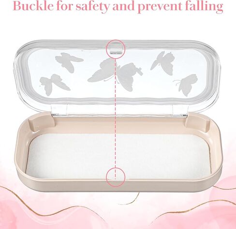 2 Pcs Hard Shell Glasses Case Cute Pink Bow Sunglasses Case Transparent Glass Frame Holder Clear Reading Eye Glass Cases for Women Girls in Saudi Arabia