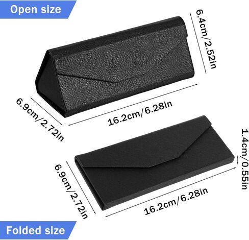 8 Pack Foldable Glasses Sunglasses Case PU Hard Shell Folding Eyeglasses Leather Case 8 Cleaning Cloths (4 Colors) in Saudi Arabia