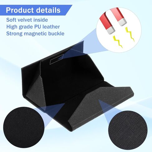 8 Pack Foldable Glasses Sunglasses Case PU Hard Shell Folding Eyeglasses Leather Case 8 Cleaning Cloths (4 Colors) in Saudi Arabia