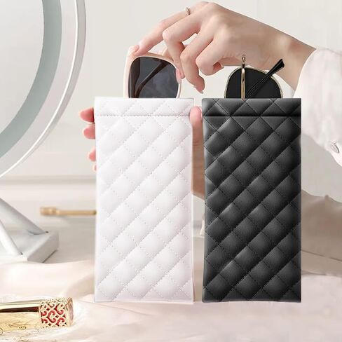 Soft Eyeglass Pouch Cases, Quilted Sunglasses Case with Slip-In Design, Travel Glasses Holder in Saudi Arabia