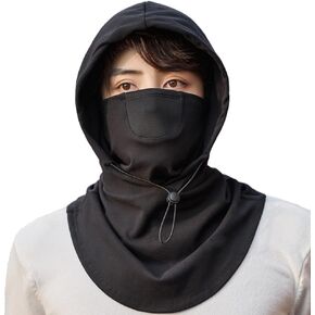 Hooded Face Mask with Neck Warmer for Cycling/Hunting/Skiing, Women Men Cold Weather Full Face Mask Thermal Hood Neck Cover in Kuwait