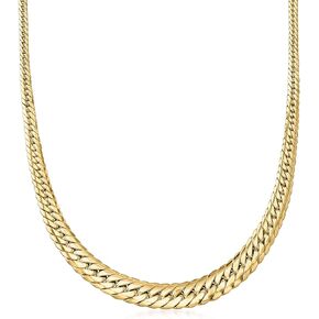 Ross-Simons Italian 18kt Yellow Gold Graduated Cuban-Link Necklace in Kuwait