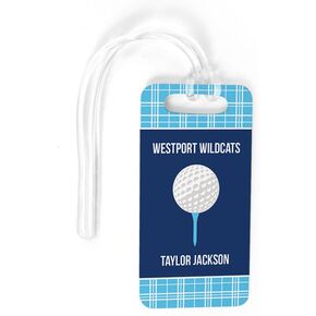 ChalkTalkSPORTS Golf Luggage & Bag Tag | Personalized Team with Golf Ball | Standard Lines on Back | Large | Yellow/Black in Saudi Arabia