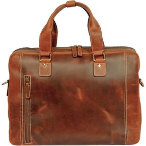 Full Grain Handmade Leather Messenger Bag – Twin Compartment 15.6" Laptop Briefcase Satchel for Men & Women in Saudi Arabia