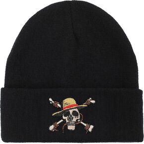 Bioworld One Piece Straw Hat Pirates Skull & Crossbones Logo Black Cuff Beanie in Kuwait