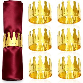 Crown Napkin Rings Set of 12 Gold Rhinestone Napkin Rings for Wedding Bridal Shower Baby Shower Birthday Party Christmas New Year Home Table Decoration (Crown-Gold 12) in Kuwait