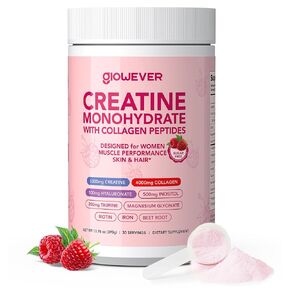 Creatine for Women | 5g Creatine Monohydrate + 4g Collagen Peptides Complex Creatine Powder | Sugar-Free, Gluten-Free, Non-GMO, Easily Soluble | Raspberry, 30 Servings in Saudi Arabia