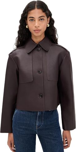 Theory Women's Crop Leather Trench Coat in Saudi Arabia