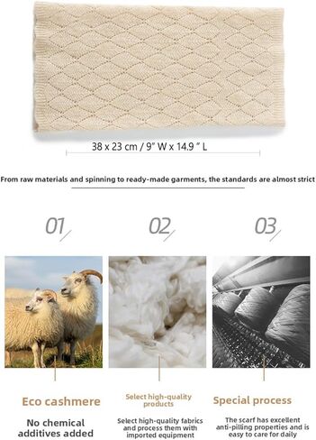 100% Cashmere Neck Gaiter Warm Soft Knitted Scarf for Men Women Breathable Winter Face Mask ps231 in Saudi Arabia