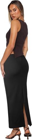 Womens Soft Midi Skirt for Women Black Bodycon Long Pencil Skirts High Waisted Elegant Fall Winter Thick Skirt 2025 in Saudi Arabia