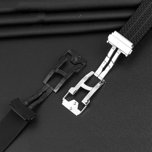 لساعة HUBLOT Big Bang سيليكون حزام الساعة 26 مم * 19 مم 25 مم * 17 مم حزام ساعة مقاوم للماء سوار ساعة مطاطي (اللون: أسود-روزيغولد، الحجم: 26-19 مم) in Kuwait