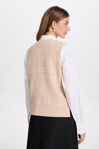 Sweater Vest for Women V Neck Women's Sweater Vests Sleeveless Knit Ribbed Tank Tops Casual Pullover Sweaters in Saudi Arabia