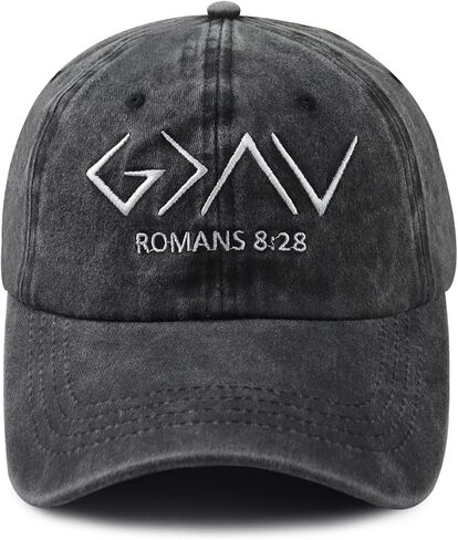 قبعة الله أكبر من الارتفاعات والانخفاضات للرجال والنساء، قبعة بيسبول مسيحية يسوع مطرزة بالقطن قابلة للتعديل in Kuwait