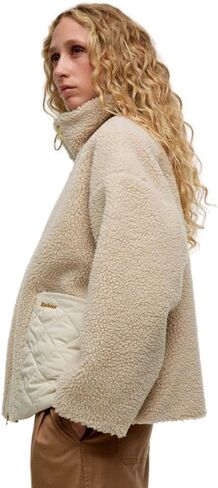 Barbour Women's Brawby Fleece Jacket, Silver Cloud/Oatmeal in Saudi Arabia