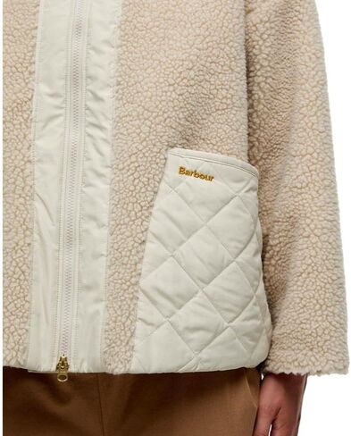 Barbour Women's Brawby Fleece Jacket, Silver Cloud/Oatmeal in Saudi Arabia