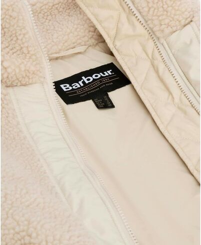 Barbour Women's Brawby Fleece Jacket, Silver Cloud/Oatmeal in Saudi Arabia