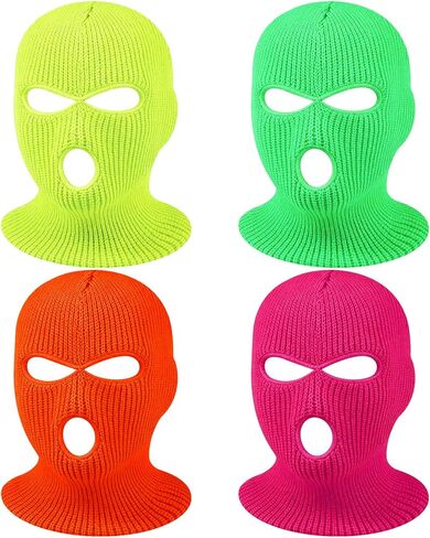 4 قطع 3 فتحات قناع التزلج محبوك غطاء الوجه الكامل الشتاء بالاكلافا شيستي قناع قبعة صغيرة للنساء والرجال الرياضة في الهواء الطلق in Kuwait