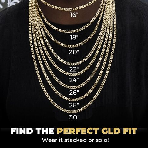 GLD Micro Cuban Link Chain for Men and Women - 3MM, 22", 14K White Gold-Plated Cuban Chain with Premium Travel Pouch – Snatch-Proof, Sweat-Proof, Fade-Resistant – Lifetime Quality, Designed in Miami in Saudi Arabia