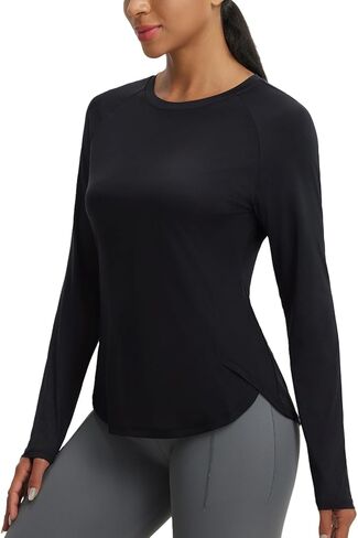 baleaf Women's Long Sleeve Workout Tops Atheltic Cooling Shirts UPF 50+ Soft Quick Dry Lightweight Running Gym Outdoor Hiking in Saudi Arabia