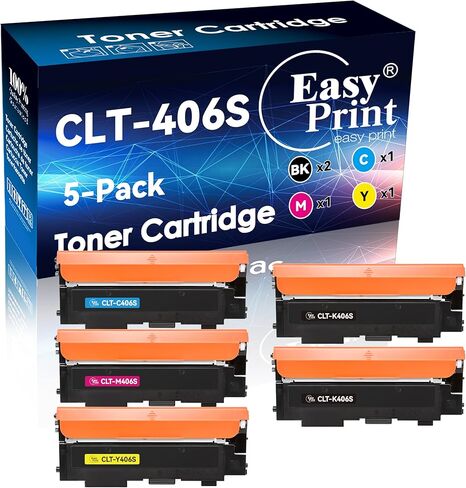 خرطوشة حبر EASYPRINT (2X أسود) متوافقة مع 406S CLT-406S CLT-K406S تستخدم لطابعة Samsung CLP-360/365/366W، CLX-3303/3305/3306، SL-C460FW/C463W، (عبوتان) in Saudi Arabia