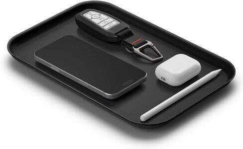 Spigen Modern Valet Tray Premium PU Storage Stylish Organizer Designed for Entryway Bedside Nightstand Desk for Key, Wallet, Watch, Phone, Jewelry, and Everyday Carry Accessories - Black (Catchall) in Saudi Arabia