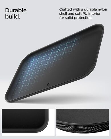 Spigen Modern Valet Tray Premium PU Storage Stylish Organizer Designed for Entryway Bedside Nightstand Desk for Key, Wallet, Watch, Phone, Jewelry, and Everyday Carry Accessories - Black (Catchall) in Saudi Arabia