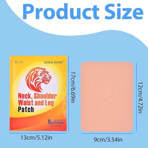 40 قطعة من رقعة الظهر العشبية فائقة الفعالية من النمر، نموذج رقع حرارية كبيرة جدًا وفائقة المرونة للرقبة والكتف والظهر والعضلات والمفاصل - 5 عبوات من 8 رقع in Kuwait