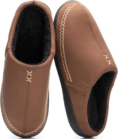 Mens Moccasin Slippers with Memory Foam Indoor Outdoor House Shoes Non-Slip Men's Slipper Warm Comfy Slippers for Men Gifts for Men Him Dad in Saudi Arabia
