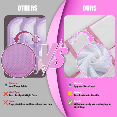 6 Pack Clear Garment Bags for Dance Costumes, 40 inch Clear PVC Dance Garment Bags for Dancers with 5 Large Pockets, Waterproof Dustproof Dance Bag for Dance Competitions [ 2025 New Upgraded Version] in Saudi Arabia