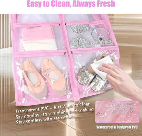 6 Pack Clear Garment Bags for Dance Costumes, 40 inch Clear PVC Dance Garment Bags for Dancers with 5 Large Pockets, Waterproof Dustproof Dance Bag for Dance Competitions [ 2025 New Upgraded Version] in Saudi Arabia