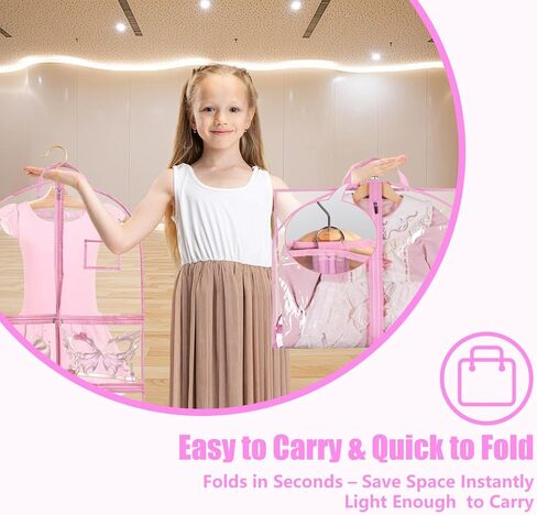 6 Pack Clear Garment Bags for Dance Costumes, 40 inch Clear PVC Dance Garment Bags for Dancers with 5 Large Pockets, Waterproof Dustproof Dance Bag for Dance Competitions [ 2025 New Upgraded Version] in Saudi Arabia