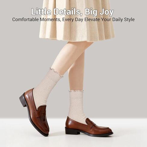 Ruffle Socks for Women, Frilly Crew Socks, Casual Breathable Cotton Cute 6 Pairs in Saudi Arabia