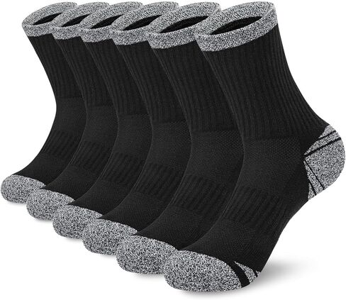 6 Pairs Crew Socks for Women Hiking Athletic Running Cushioned Compression Breathable Cotton Socks in Saudi Arabia