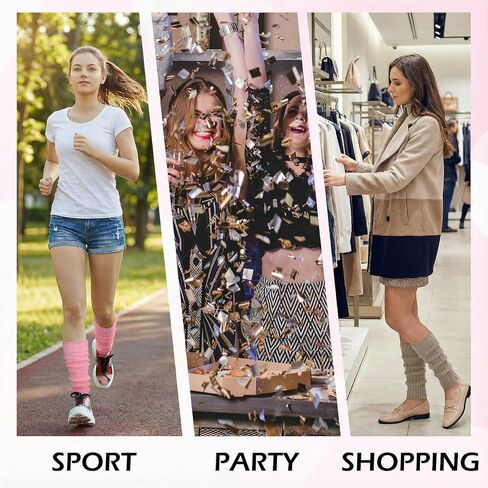 Grevosea 8 Pairs Kawaii Leg Warmers for Girls, Lolita Leg Warmers Japanese Style Knitted Loose Socks Y2K Harajuku Knee High for Party Sports One Size in Saudi Arabia