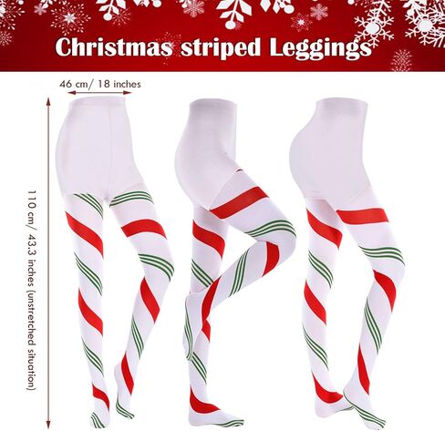 Sumind 3 Pairs Striped Christmas Day Striped Tights Full Length Tights Thigh High Stocking for Costume Accessory (Classic) in Saudi Arabia