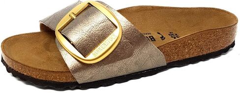 Birkenstock Women's Open Toe Madrid Bb Hs Blk Wht LTR in Saudi Arabia