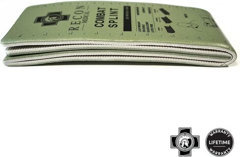 Combat Splint- (Olive Green) Recon Medical Combat Splint 36 inches Lightweight Reusable WaterProof First Aid Medical Tactical Registration Card! (1 Pack) (ROLL 4.25x3) in Saudi Arabia